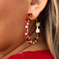 Red Crystal Hoops