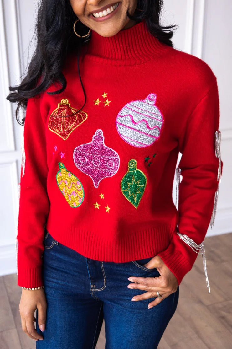 Christmas Fringe Sweater