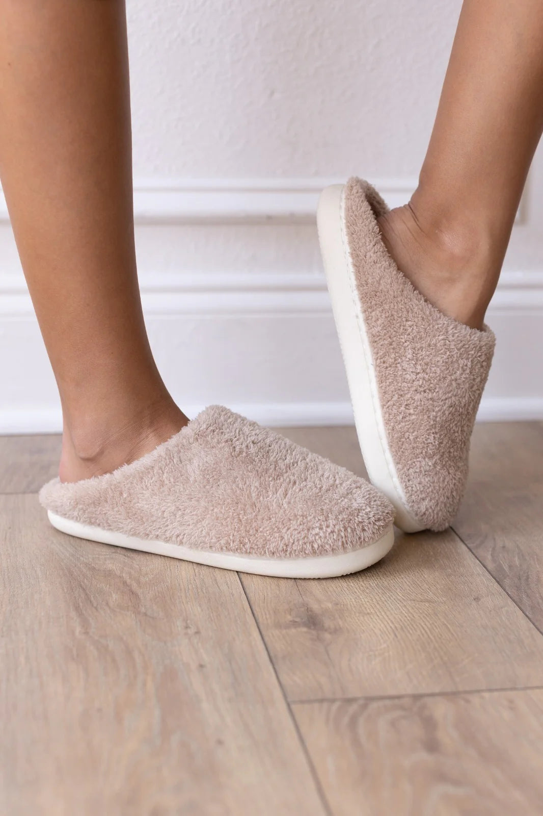 Tan Fuzzy Slippers