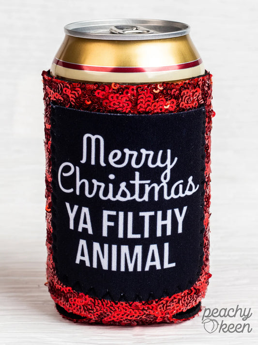 Filthy Animal Sequin Koozie