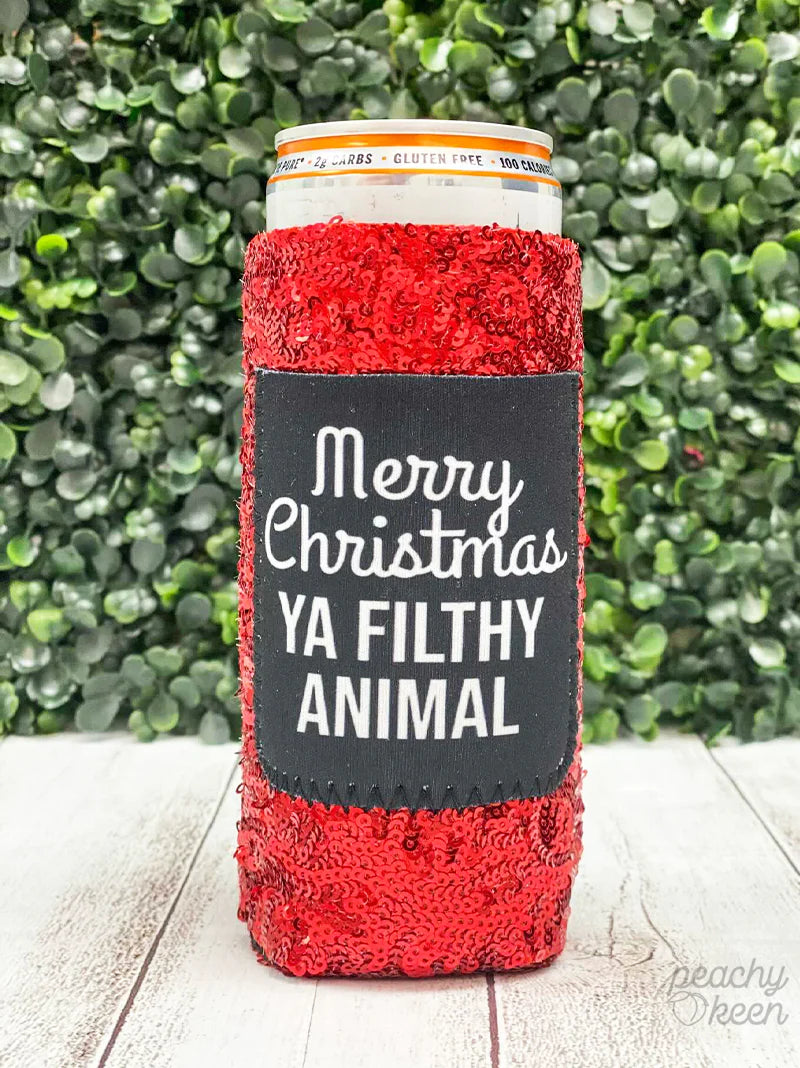 Filthy Animal Sequin Koozie