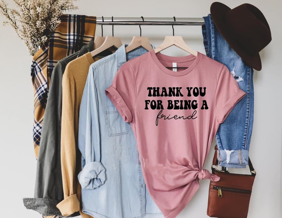 Thank You For Being a Friend Tee - Mauve
