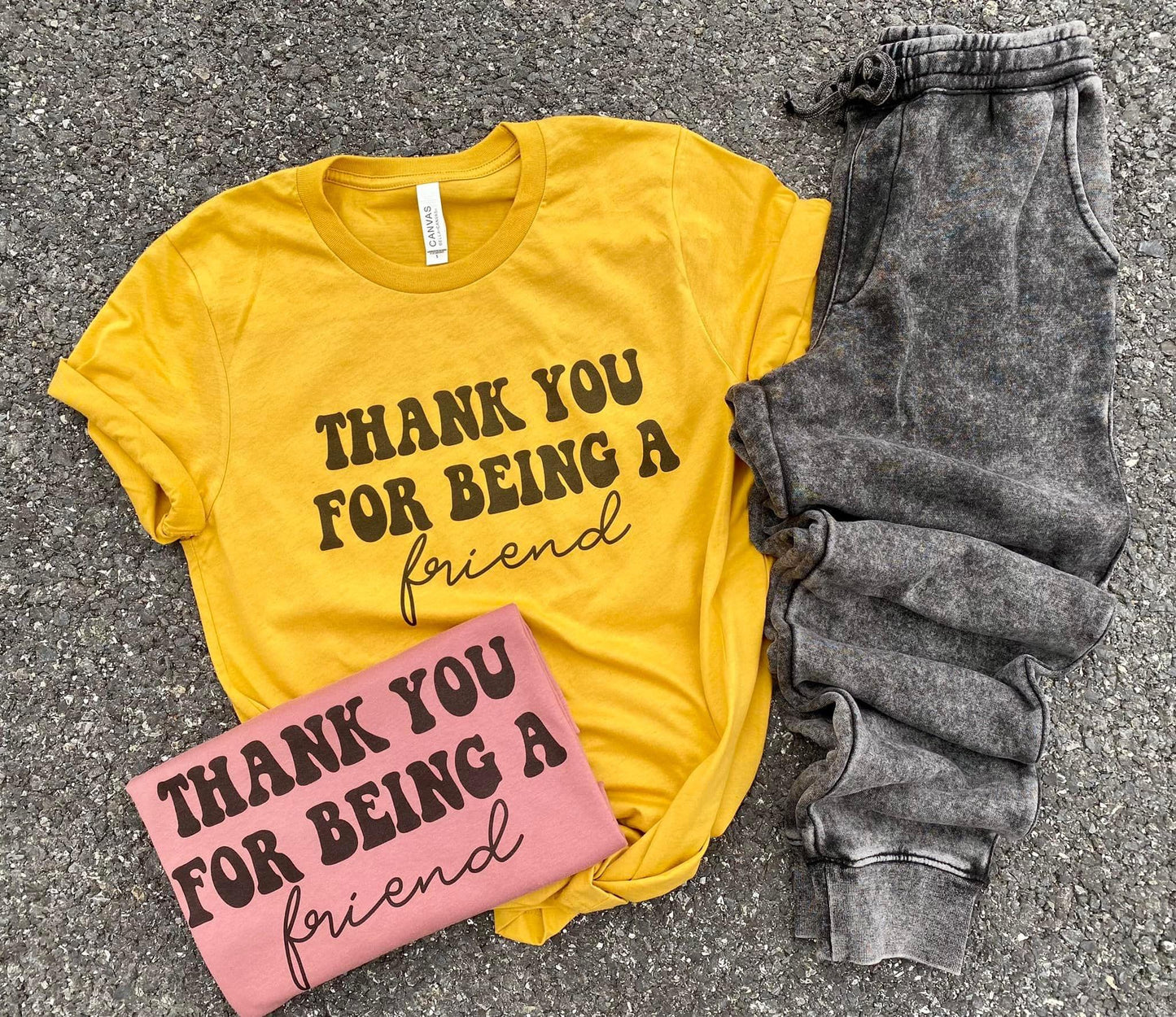 Thank You For Being a Friend Tee - Mauve